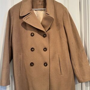 Calvin Klein Women's Tan Double-Breasted Camel Coat